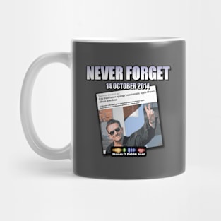 Never Forget the Bono Apology Mug